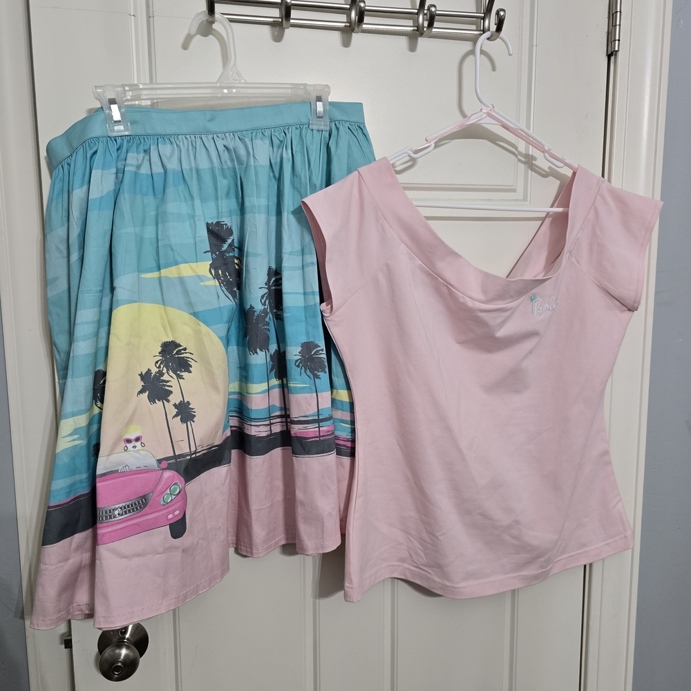 The Stitch Shoppe Loungefly Malibu Barbie Sandy Skirt and Ofd Shoulder Top - Picture 10 of 10